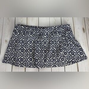 Lands‎ End Swim Skort Skirt Blue White size 6 Beach Summer Vacation 1178